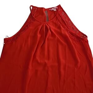 Candies Red Spaghetti Strap Tank with Back Keyhole, M